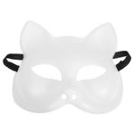 Alipis Maskeleri Beyaz Düz Maske Beyaz Kedi Maskeleri Boş DIY Cadılar Bayramı Tilki Maskesi Hayvan Yarı Yüz Maskeleri Masquerade Cosplay Parti Beyaz
