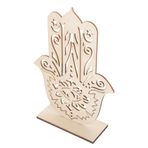 Alipis Oyuklu Ahşap Mumluk Çay Işığı Standı Romantik Ortam İçin Zen Palmiye Tasarımı