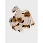 Aliş Kids Erkek Çocuk Pamuklu Bej Sevimli Köpek Desenli Uzun Kollu Göz Bantlı Mevsimlik Pijama Takımı - 5 - 6 Yaş