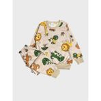 Aliş Kids Erkek Çocuk Pamuklu Şardonlu Bej Rengi Safari Desenli Uzun Kollu Kışlık Pijama Takımı - 5 - 6 Yaş