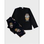 Aliş Kids Erkek Çocuk Polar Kumaş Siyah Labubu Desenli Uzun Kollu Kışlık Pijama Takımı - 9 Yaş