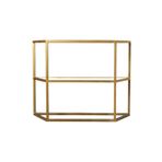 Alison 2 Raflı Gold Metal Dresuar&konsol