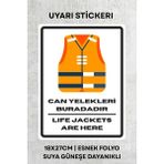 Alışveriş Kurdu Can Yeleği Iş Güvenliği Uyarı Ikaz Etiketi - Folyo Etiket - 18x46