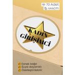 alışveriş kurdu Kadın Girişimci Yazılı Yıldızlı Sticker Paketleme Kargo Ambalaj Etiketi - 4x4cm 70 Adet Yuvarlak