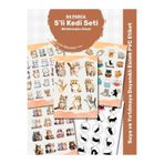 alışveriş kurdu Kedi Sticker Etiket Seti 84 Parça - Planner, Ajanda, Laptop, Telefon, Tablet, Bullet Journal Etiketi