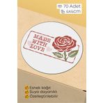 alışveriş kurdu Made With Love Yazılı Sticker Paketleme Kargo Ambalaj Etiketi - 4x4cm 70 Adet Yuvarlak