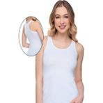 Alışveriş Meydanı Kadın Beyaz Kalın Askılı Sporcu Likralı Atlet - 2XL