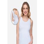 Alışveriş Meydanı Kadın Beyaz Kalın Askılı Sporcu Likralı Atlet
