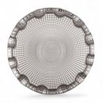 Alisveristime Osmanlı Motifli Yuvarlak Metal Servis Tepsisi – 2 Kişilik Sunum Tepsisi, 25 cm, 260 g, Gold ve Gümüş Renk Seçeneği (Gümüş Grisi)