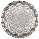 Alisveristime Osmanlı Motifli Yuvarlak Metal Servis Tepsisi – 6 Kişilik Sunum Tepsisi, 35 cm, 495 g, Gold ve Gümüş Renk Seçeneği (Gümüş Grisi)