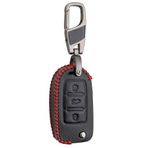 Alisveristime (Vw Polo, Golf, Passat, Bora Uyumlu) 3 Buton Deri Anahtar Kılıfı