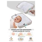 ALİTA TEXTILE Düz Kafa Sendromu Önlem Yastığı, Bebek Yastığı, Ayarlanabilir Düz Kafa Yastığı, Yenidoğan Baş Yastık