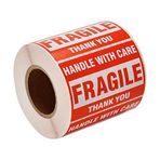 Alitamei Dikkat Kırılabilir 500 Kırılmaz Çıkartma 2"x3" Kırılgan Çıkartma Etiketleri Hareketli Dikkat Uyarı Çıkartmaları --- "Handle WITH Care - FRAGILE - THANK YOU"