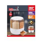 Alitech Kuru Gıda Ve Bakliyat Organizeri 360° Dönebilen 6 Bölmeli Hava Geçirmez Saklama Kabı 6 Lt 90052024