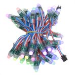 ALITOVE (5V Round) - WS2811 12mm Diffused Digital RGB LED pixel string light Individually Addressable round LED module 5050 SMD 50pcs/string IP68 Waterproof DC 5V