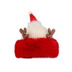 Aliuciku Örme Noel Baba Şapkası, Sevimli Peluş Noel Şapkası Noel Örme Boynuz Şapkası Yetişkinler için Festival Partisi Açık Kapalı (A-03)