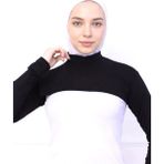 Alivascarf Balıkçı Yaka Boyunluklu Kolluk Siyah - Likralı Dik Yakalı Kadın Body Tesettür Crop Bolero - Standart