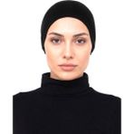 Alivascarf Pratik Boru Bone Siyah Geçmeli - Kaymaz Önü Dikişsiz Kadın Tesettür Hazır Iç Bone - Standart