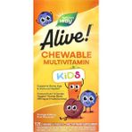 Alive!® Kids, Chewable Multivitamin, Ages 2+, Orange & Berry Fruit, 120 Chewable Tablets