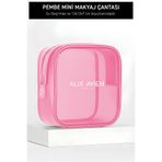 Alix Avien Pembe Mini Makyaj Çantası - Pink Cosmetic Bag
