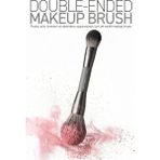 Alix Avien Pudra, Allık, Bronzer ve Aydınlatıcı Için Çift Taraflı Makyaj Fırçası - Double Ended Makeup Brush - Gri