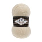 Alize 01 krem 5'li Süperlana Midi El Örgü İpi