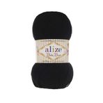 Alize 5 x 100 g örgü ipliği Baby Best Uni, tüylenmeye karşı türk yün (60 siyah