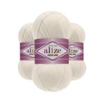 Alize 62 Açık Krem 5'li Angora Gold El Örgü İpi