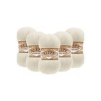 Alize Angora Gold 5’li Paket El Örgü İpi 100g x 5 Adet - Renk Kodu: 01 - Krem