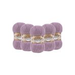Alize Angora Gold 5’li Paket El Örgü İpi 100g x 5 Adet - Renk Kodu: 312 - Dağ Pembesi