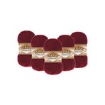Alize Angora Gold 5’li Paket El Örgü İpi 100g x 5 Adet - Renk Kodu: 57 - Bordo