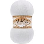 Alize Angora Gold El Örgü Ipi Ipliği Yünü Renk Kodu:55 (beyaz)
