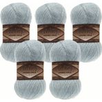 Alize Angora Gold Simli Örgü Ipliği 5’li Paket – 100G x 5 – Işıltılı Simli Yumak – Şal, Kazak, Hırka, Örgü Projeleri Için - 114