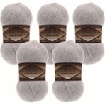 Alize Angora Gold Simli Örgü Ipliği 5’li Paket – 100G x 5 – Işıltılı Simli Yumak – Şal, Kazak, Hırka, Örgü Projeleri Için - 168