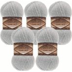 Alize Angora Gold Simli Örgü Ipliği 5’li Paket – 100G x 5 – Işıltılı Simli Yumak – Şal, Kazak, Hırka, Örgü Projeleri Için - 21