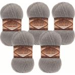 Alize Angora Gold Simli Örgü Ipliği 5’li Paket – 100G x 5 – Işıltılı Simli Yumak – Şal, Kazak, Hırka, Örgü Projeleri Için - 283