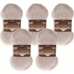 Alize Angora Gold Simli Örgü Ipliği 5’li Paket – 100G x 5 – Işıltılı Simli Yumak – Şal, Kazak, Hırka, Örgü Projeleri Için - 506