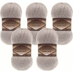 Alize Angora Gold Simli Örgü Ipliği 5’li Paket – 100G x 5 – Işıltılı Simli Yumak – Şal, Kazak, Hırka, Örgü Projeleri Için - 541