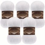 Alize Angora Gold Simli Örgü Ipliği 5’li Paket – 100G x 5 – Işıltılı Simli Yumak – Şal, Kazak, Hırka, Örgü Projeleri Için - 55