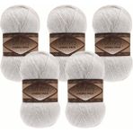 Alize Angora Gold Simli Örgü Ipliği 5’li Paket – 100G x 5 – Işıltılı Simli Yumak – Şal, Kazak, Hırka, Örgü Projeleri Için - 599