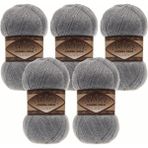 Alize Angora Gold Simli Örgü Ipliği 5’li Paket – 100G x 5 – Işıltılı Simli Yumak – Şal, Kazak, Hırka, Örgü Projeleri Için - 87