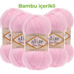 Alize Baby Best Bebek Örgü Iplği/bambu Içerikli Bebe Iplik/el Örgü İPI/185 Pastel Pembe - #