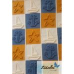 Alize Baby Best El Örgüsü Popcorn Denizci Konsept (Gemi-Çapa ve Yıldız) Bebek Battaniyesi 90 x 90 cm