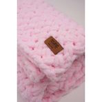 Alize Battaniye Panduf 2’li SET 100x100cm Pembe Kız Yenidoğan Kundak El Yapımı Puffy Örgü Organik Sertifika - 100 x 100 cm
