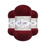 Alize Diva 57 (Bordo) Amigurumi El Örgü Ipi 5 Adet