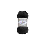 Alize Diva 60 (SİYAH) Amigurumi El Örgü Ipi 1 Adet- (NORMAL ÖRGÜ IPLERİNE GÖRE DAHA INCE VE KÜÇÜKTÜR);