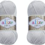 Alize Diva İpeksi Efektli%100 Mikrofiber Akrilik İplik İplik Tığ İşi Sanat Dantel El İşi 2 Çile 200 gr 766 yds El Örgü İpliği (168)