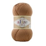Alize Diva Merserize İnce İp Yazlık Bikini Bustiyer Bluz Örgü İpi 5 Adet (Kızıl Kahve 261)