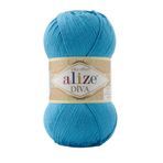 Alize Diva Merserize İnce İp Yazlık Bikini Bustiyer Bluz Örgü İpi 5 Adet (Turkuaz 245)
