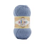 Alize Diva Merserize ip Yazlık Bikini Bustiyer Bluz Crop Örgü ipi 303 Açık Denim (303 Açık Denim)